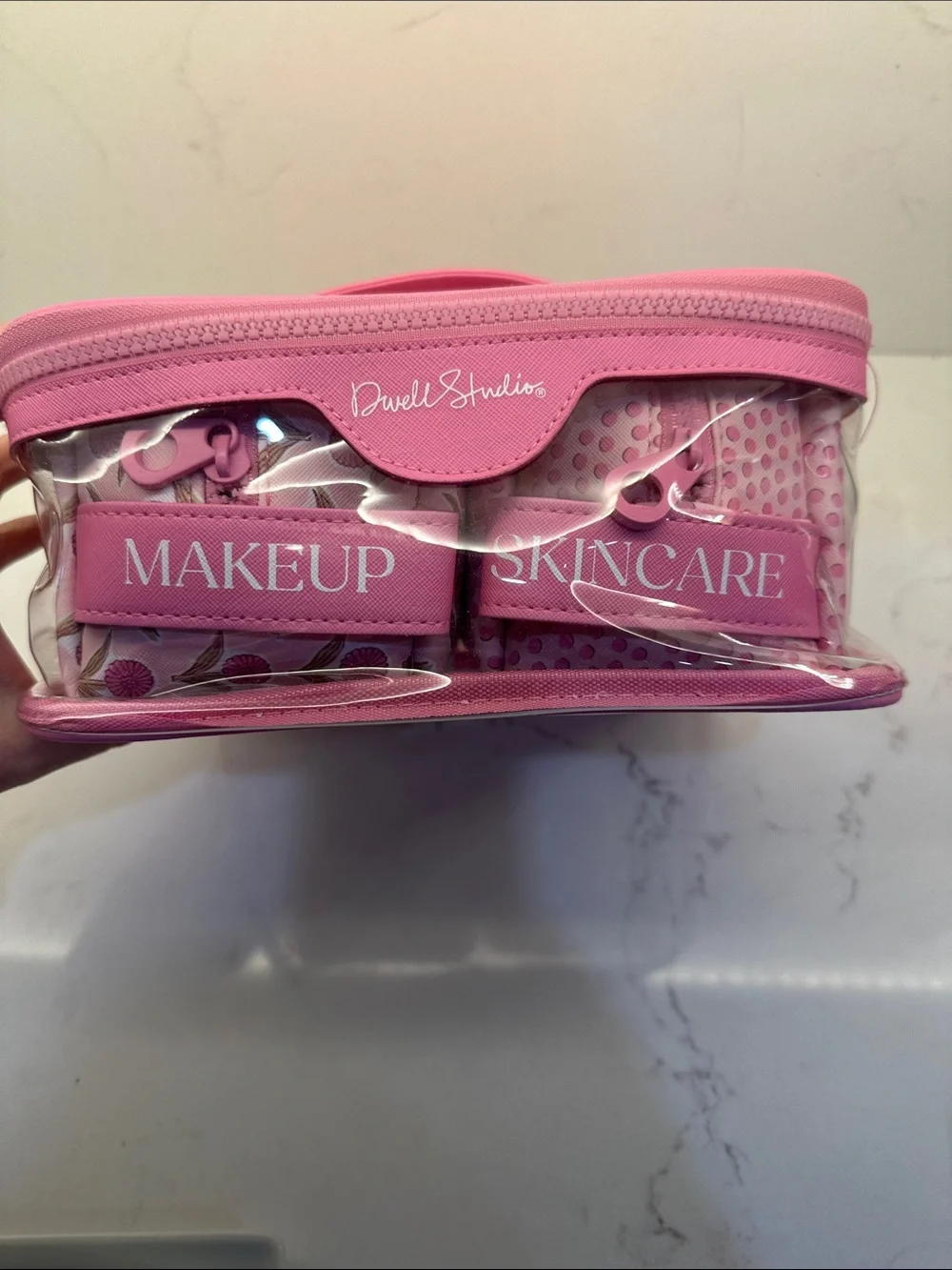 Dwell Studio Pink Clear Makeup & Skincare Travel Case - 3 Pieces